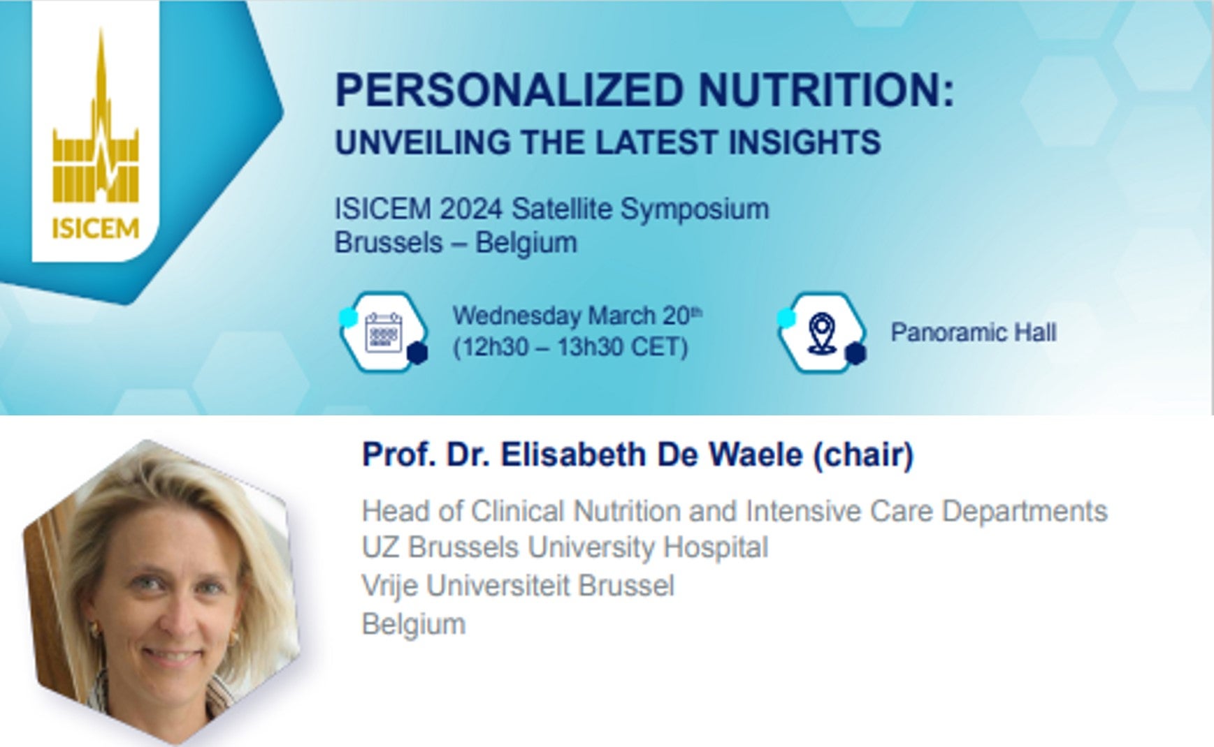 Gepersonaliseerd Voeding op de IC:  ISICEM symposium 2024