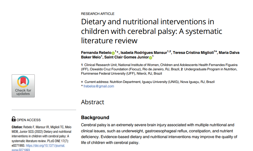 Systematic review: voedingsinterventies in kinderen met CP 